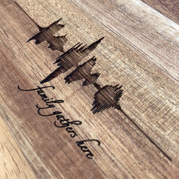 Family Gathers Here Soundwave Cutting Board - Picture 4 of 6